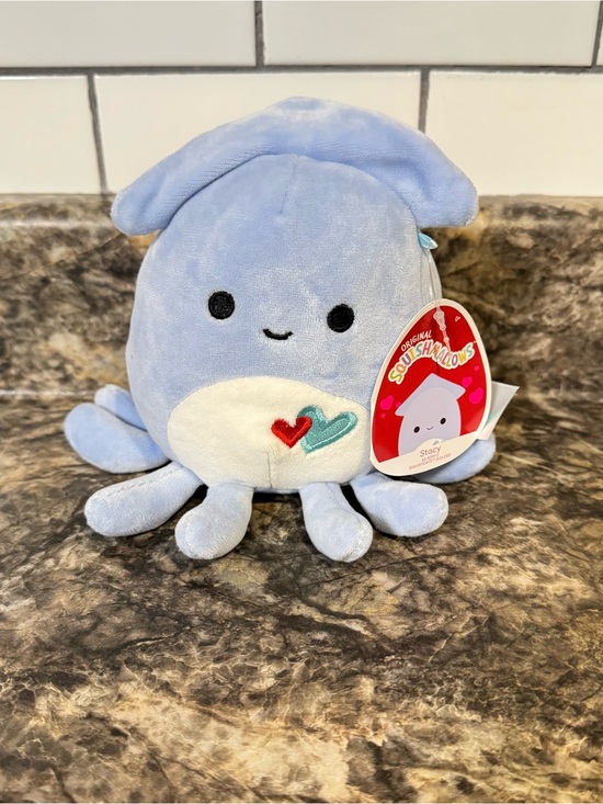 Squishmallows Other - Squishmallows Light Blue Octopus Plush with Embroidered Hearts